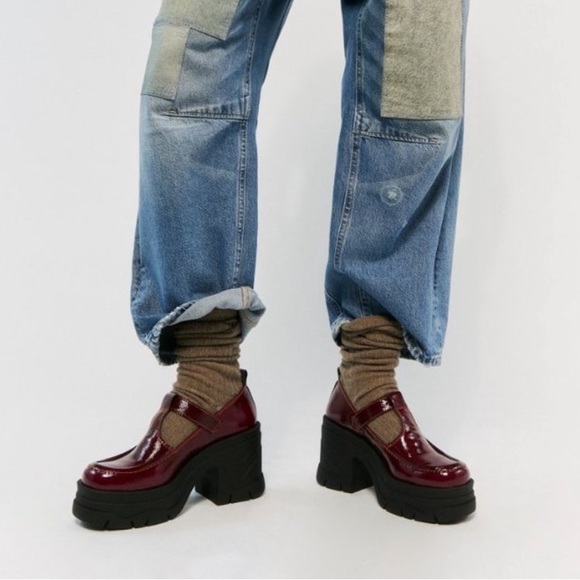 Free People Mayla Platform Mary Janes / Wild Mulberry - Picture 4 of 5